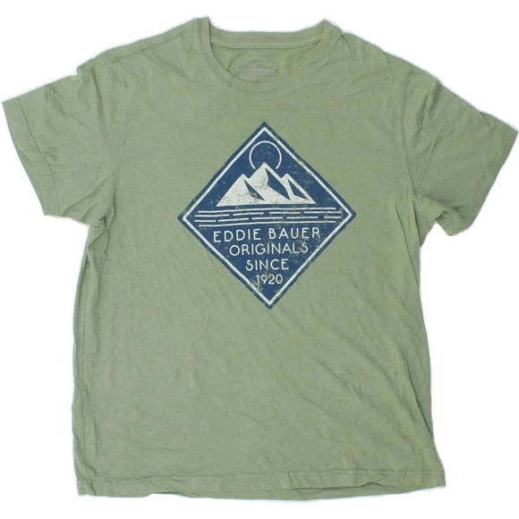 Eddie Bauer Short Sleeve Graphic T Shirt Green and Blue size Extra Large - Picture 1 of 11